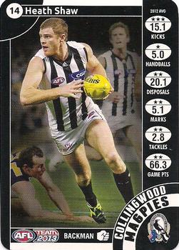 2013 Team Zone AFL Team #14 Heath Shaw Front